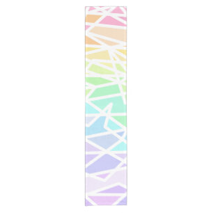 Pastel Rainbow Colors Geometric Table Runner