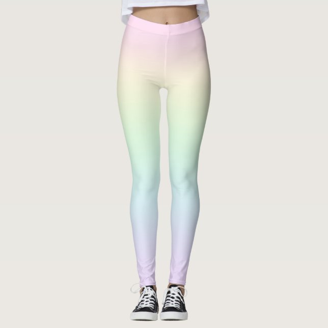 Pastel Rainbow Colors Leggings (Front)
