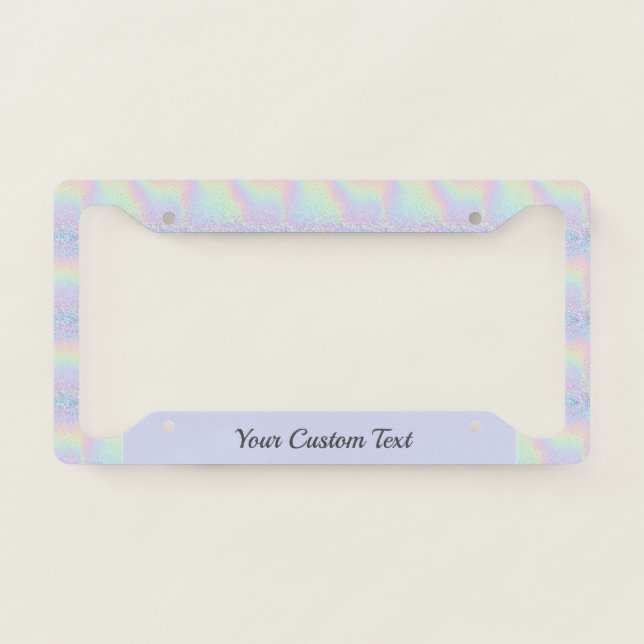 Pastel Rainbow Colors Personalized Name License Plate Frame (Front)