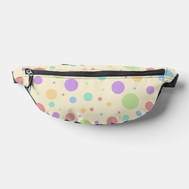Pastel Rainbow Colors PolkaDot Fanny Pack (Lay Down)