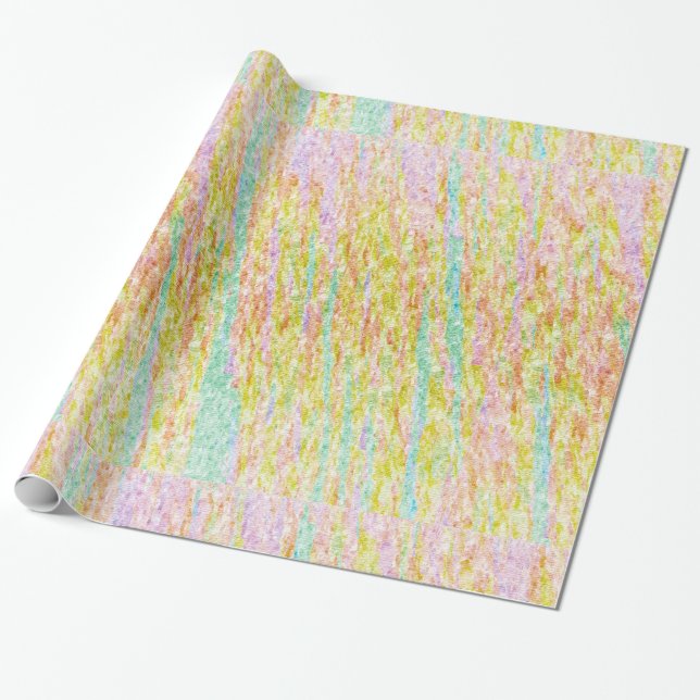 Pastel Rainbow Colors Scribbles Wrapping Paper (Unrolled)