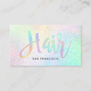pastel rainbow colors script business card