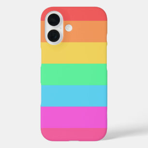 Pastel Rainbow Colors Stripes Design  iPhone 16 Case