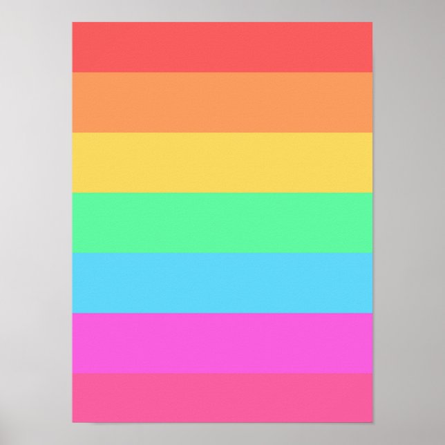 Pastel Rainbow Colors Stripes Design  Poster (Front)