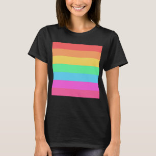 Pastel Rainbow Colors Stripes Design T-Shirt