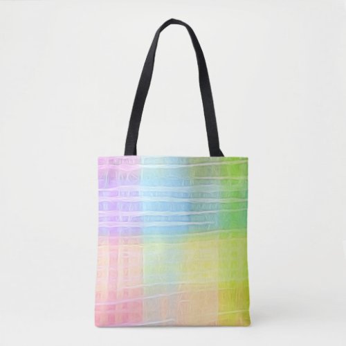 Pastel Rainbow Colors Watercolor Abstract Tote Bag