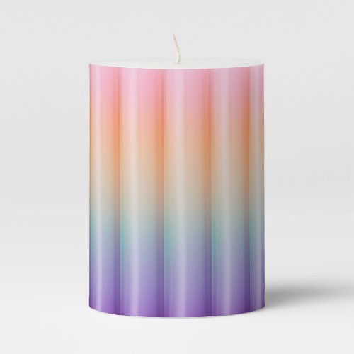 Pastel Rainbow Columns Pillar Candle