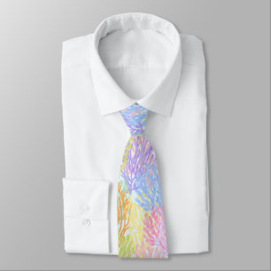 Pastel Rainbow Coral Reef Neck Tie
