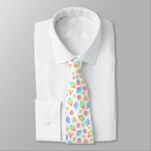 Pastel Rainbow Crystals Pattern Neck Tie