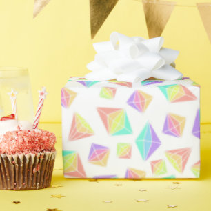 Pastel Rainbow Crystals Pattern Wrapping Paper