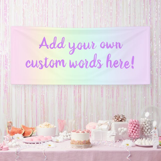 Pastel Rainbow Custom Banner (Party)