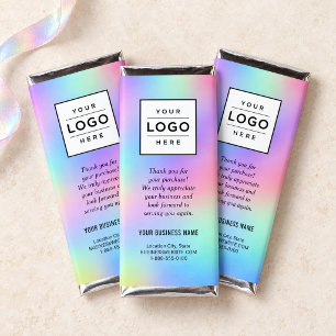 Pastel Rainbow Custom Business Logo Promo Hershey Bar Favors