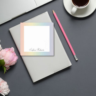 Pastel Rainbow Custom Name  Post-it Notes