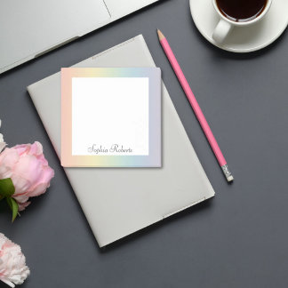 Pastel Rainbow Custom Name Post-it Notes