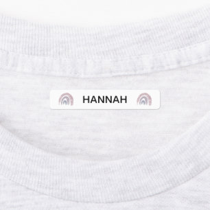 Pastel Rainbow Custom Name School Kids Clothing Labels