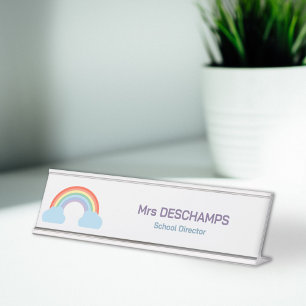 Pastel Rainbow Desk Name Plate