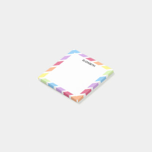 Pastel Rainbow Diagonal Stripes Name Personalize Post-it Notes