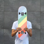 Pastel Rainbow Diagonal Stripes  Skateboard<br><div class="desc">A skateboard with diagonal pastel rainbow stripes: a nice gift idea for a friend who loves colors!</div>