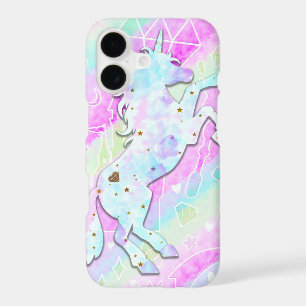 Pastel Rainbow Diamonds & Stars Magical Unicorn iPhone 17 Case