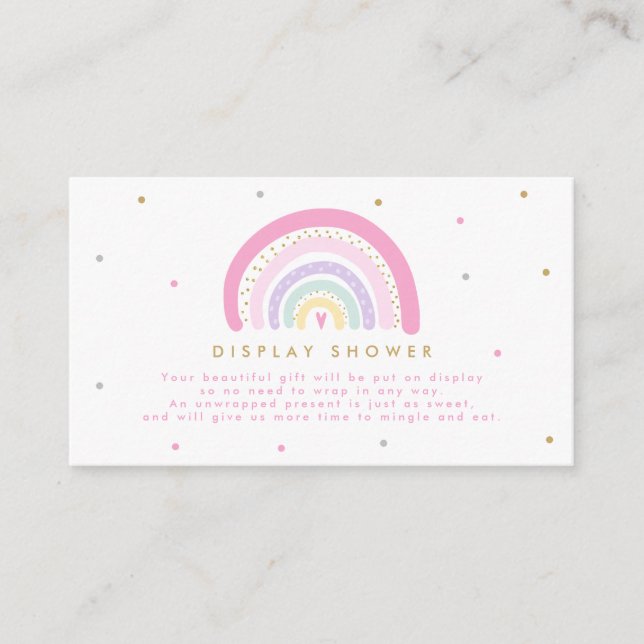 Pastel Rainbow Display Shower Enclosure Card (Front)