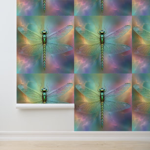 Pastel Rainbow Dragonfly Fractal Art, Wallpaper