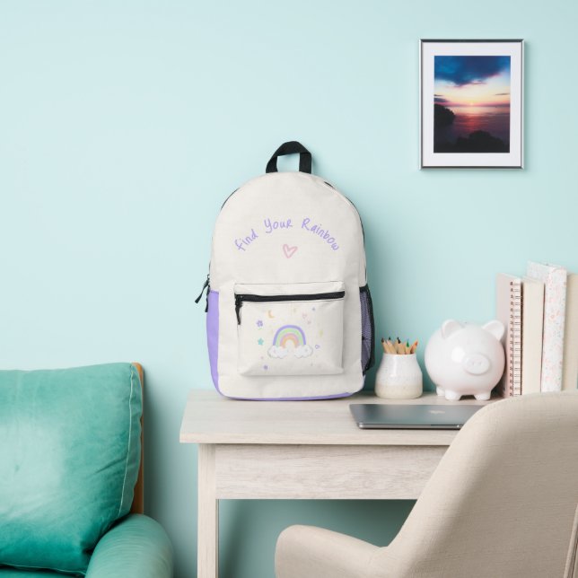 Pastel Rainbow Dreams School Backpack (Insitu)