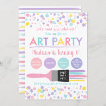 Pastel Rainbow Dress For A Mess Art Party Birthday Invitation