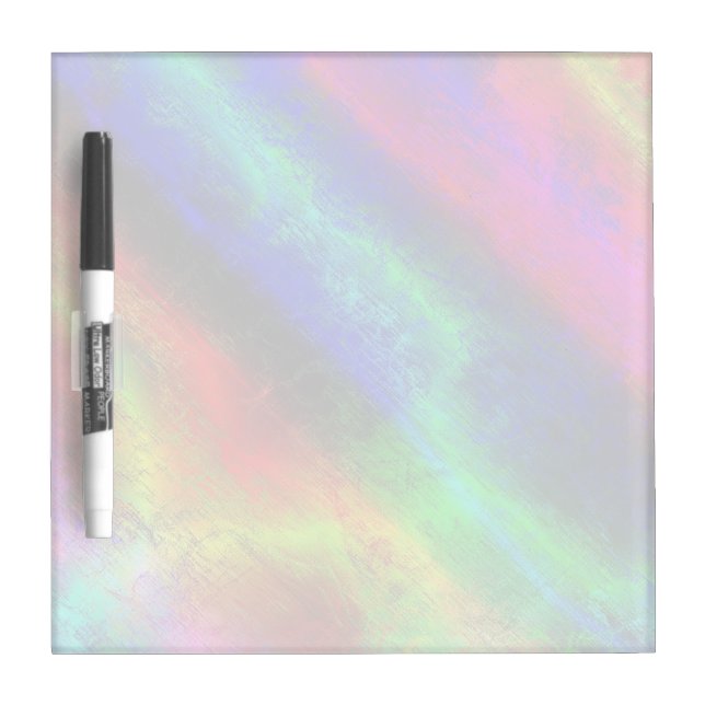 pastel rainbow FAUX holographic background Dry Erase Board (Front)