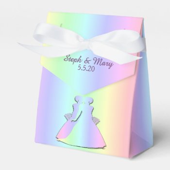 Pastel Rainbow Favor Box For Lesbian Weddings by AGayMarriage at Zazzle