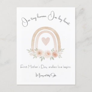 Pastel Rainbow First Mother's Day Postcard