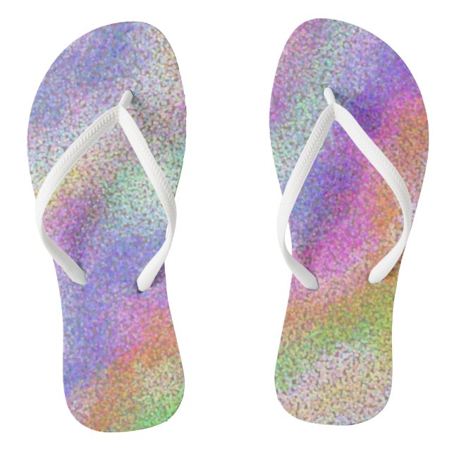 Pastel Rainbow Flip Flops (Footbed)