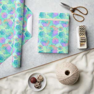 Pastel Rainbow Floral Wrapping Paper