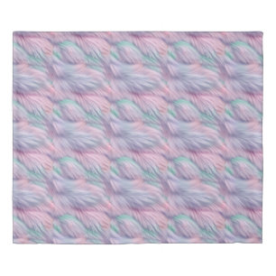 Pastel Rainbow Fur Duvet Cover