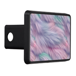 Pastel Rainbow Fur Hitch Cover