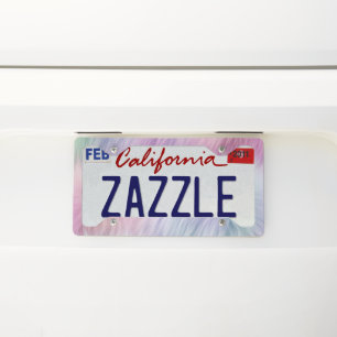 Pastel Rainbow Fur License Plate Frame