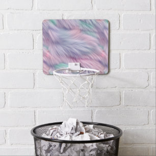 Pastel Rainbow Fur Mini Basketball Hoop