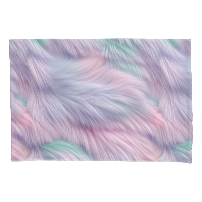 Pastel Rainbow Fur Pillow Case (Front)