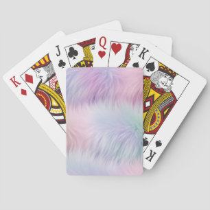 Pastel Rainbow Fur Poker Cards