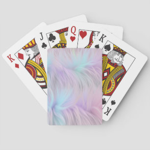 Pastel Rainbow Fur Poker Cards