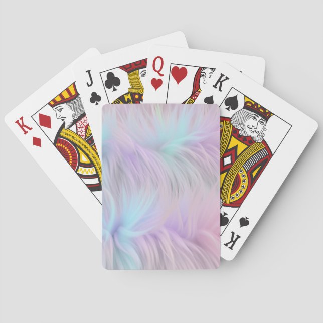 Pastel Rainbow Fur Poker Cards (Back)