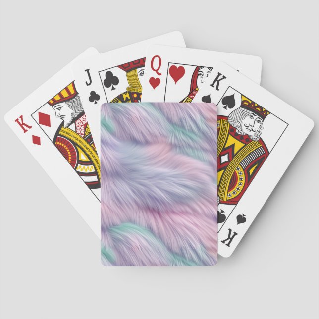 Pastel Rainbow Fur Poker Cards (Back)