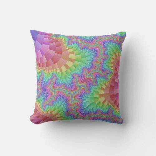 Pastel Rainbow Gear Throw Pillow