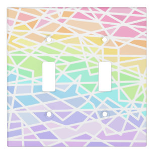 Pastel Rainbow Geometric Light Switch Cover