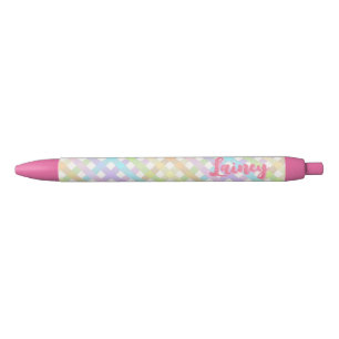 Pastel Rainbow Gingham Plaid Pen