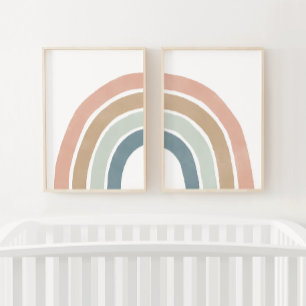 Pastel Rainbow Girl Nursery Decor Wall Art Sets
