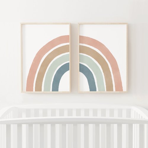 Pastel Rainbow Girl Nursery Decor Wall Art Sets