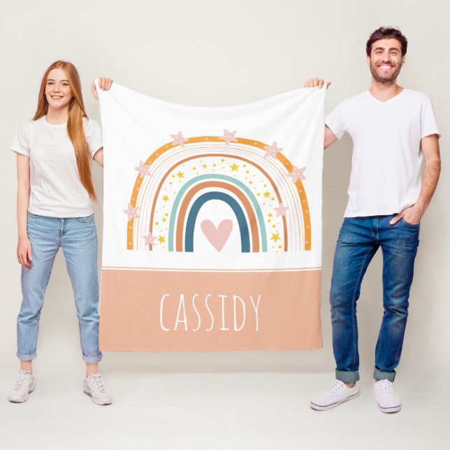 Pastel rainbow girls  fleece blanket (In Situ)