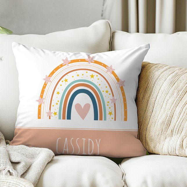 Pastel rainbow girls  throw pillow (Creator Uploaded)