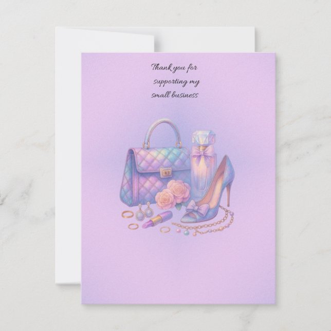 Pastel Rainbow Glam Boutique Thank You Card (Front)