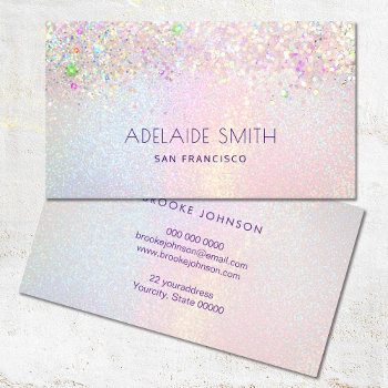 Pastel Rainbow Glitter Effect  Business Card by holyart at Zazzle